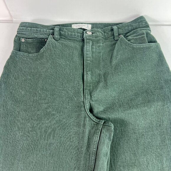 Abercrombie Fitch Jeans Womens 31x32* 90s Straight High Rise Green Denim Tag 30L - Picture 2 of 16